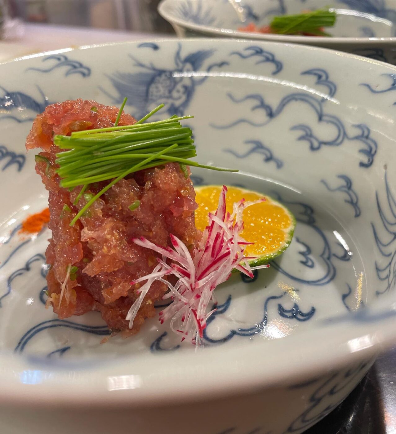 鰹のなめろう!こうゆーのスキです(^^)ししとう隠し味…